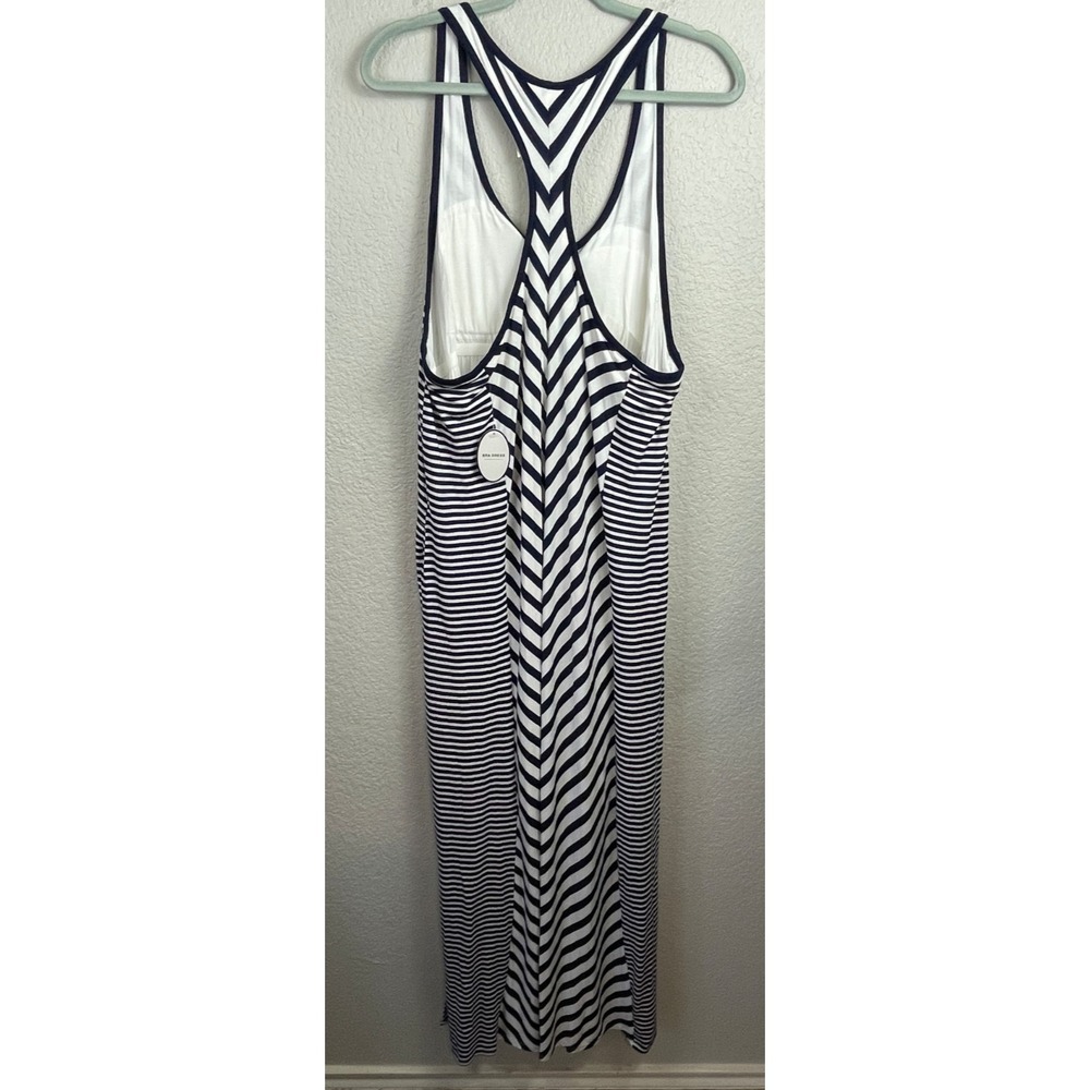 Soma Bra Dress Women's XXL Navy White Striped Maxi Nautical Resort Beachy NWT - Picture 12 of 16